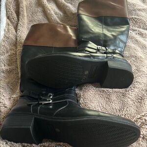 Arizona Black and Brown Boots with Buckle